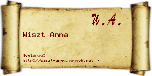 Wiszt Anna névjegykártya